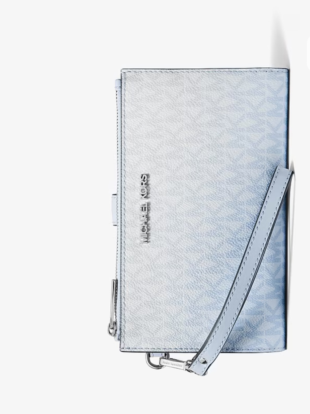 MICHAEL KORS JST Lg Double Zip Ombré Signature Logo Wristlet Wallet
Pale Ocean
N